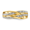 14k and White Rhodium 1/20 carat Diamond Woven Ring