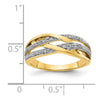14k and White Rhodium 1/20 carat Diamond Woven Ring