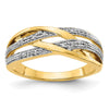 14k and White Rhodium 1/20 carat Diamond Woven Ring