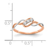 14k Two-tone 3-stone Diamond Polished Twist Rings