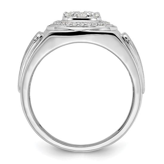 14k White Gold 1/2 carat Lab Grown Diamond VS/SI+ G+ Complete Men's Ring