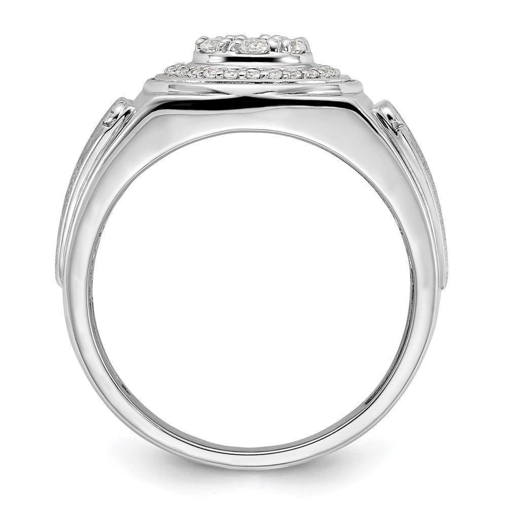 14k White Gold 1/2 carat Lab Grown Diamond VS/SI+ G+ Complete Men's Ring