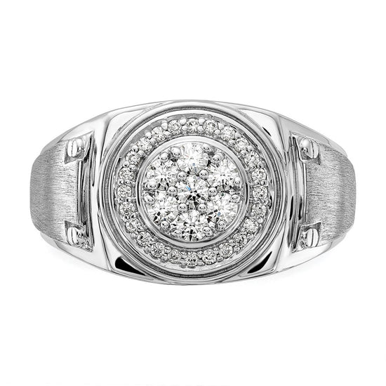 14k White Gold 1/2 carat Lab Grown Diamond VS/SI+ G+ Complete Men's Ring