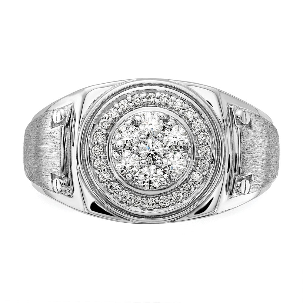 14k White Gold 1/2 carat Lab Grown Diamond VS/SI+ G+ Complete Men's Ring