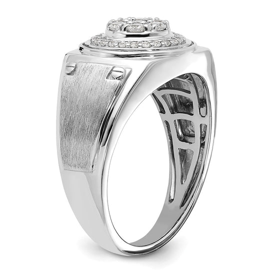 14k White Gold 1/2 carat Lab Grown Diamond VS/SI+ G+ Complete Men's Ring