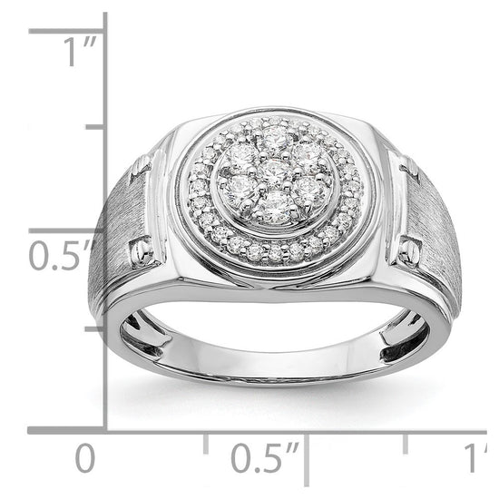 14k White Gold 1/2 carat Lab Grown Diamond VS/SI+ G+ Complete Men's Ring