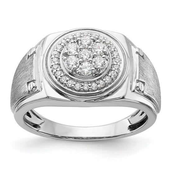 14k White Gold 1/2 carat Lab Grown Diamond VS/SI+ G+ Complete Men's Ring