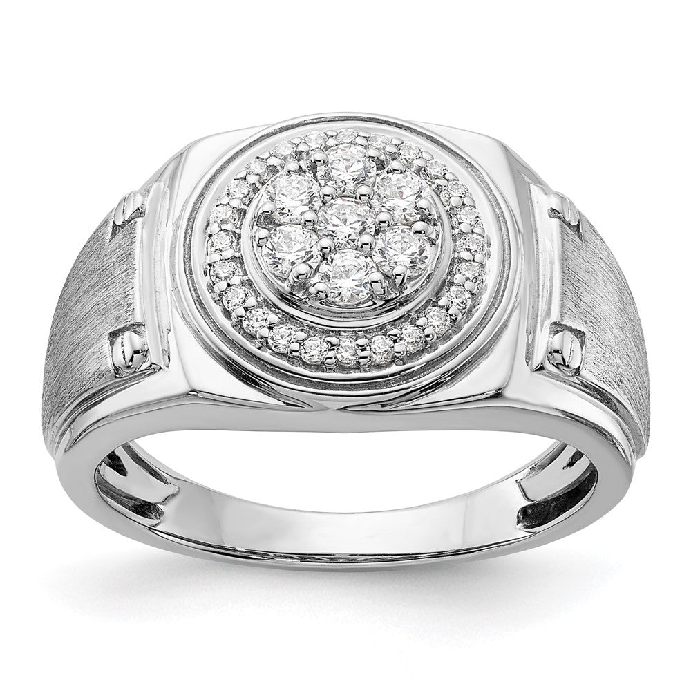 14k White Gold 1/2 carat Lab Grown Diamond VS/SI+ G+ Complete Men's Ring