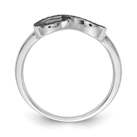 14k White Gold 1/10 carat Black Diamond Infinity Ring