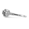 14k White Gold 1/4 carat White and Black Diamond Cluster Square Halo Ring