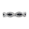 14k White Gold 1/6 carat White and Blue Diamond Twist Ring