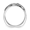 14k White Gold 1/2 carat Blue and White Diamond Fancy Bypass Ring