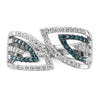 14k White Gold 1/2 carat Blue and White Diamond Fancy Bypass Ring