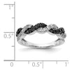 14k White Gold 1/2 carat Black and White Diamond Twist Ring