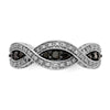 14k White Gold 3/8 carat White and Black Diamond Twist Ring