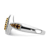 14k White Gold with Yellow Rhodium 1/3 carat White and Champagne Diamond Cluster Square Halo Ring