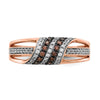 14k Rose Gold 1/3 carat White and Champagne Diamond Ring