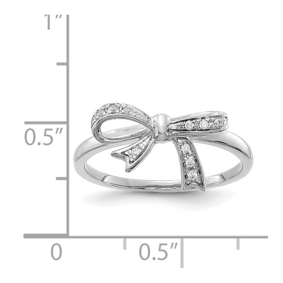 Gold Polished Dimaond Bow Rings