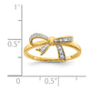 Gold Polished Dimaond Bow Rings