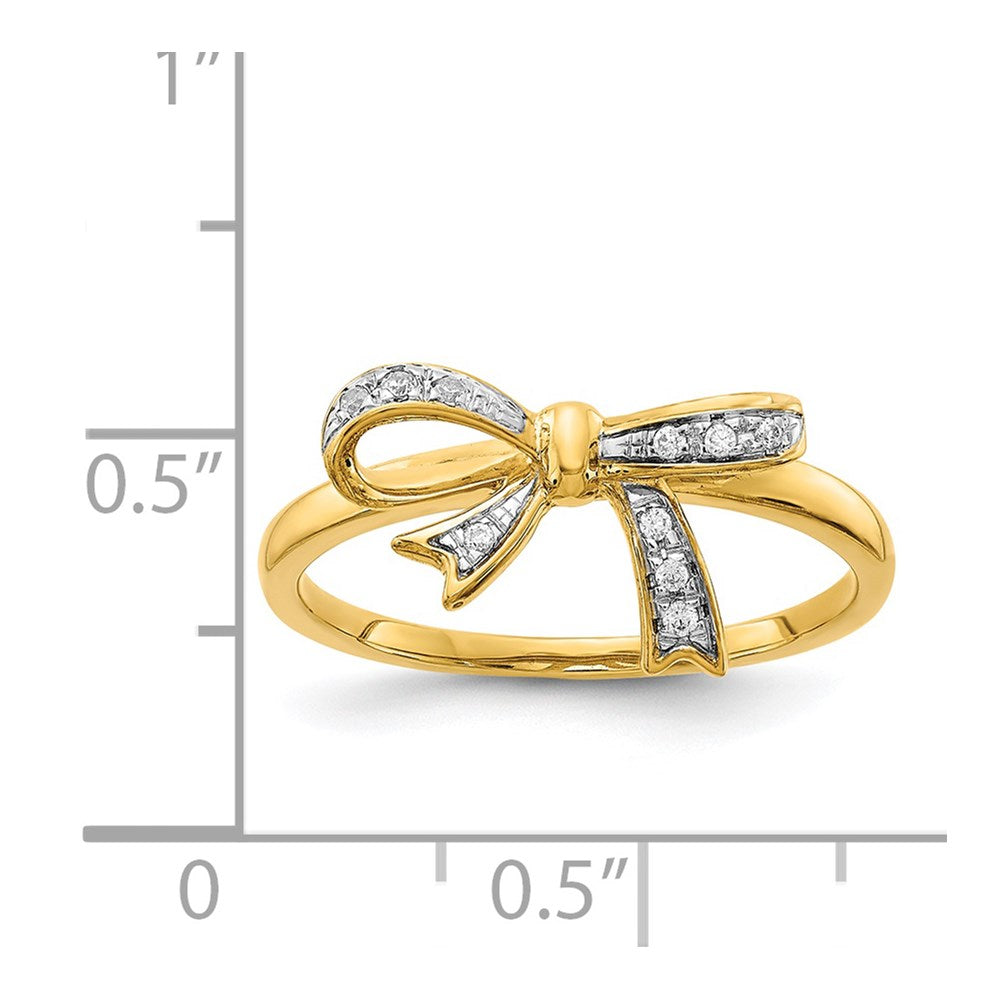 Gold Polished Dimaond Bow Rings