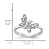 14k White Gold 1/10 carat AA Diamond Butterfly Ring