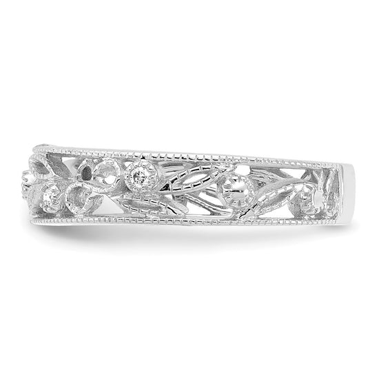 Gold Textured Diamond Floral Vine Ring