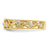 Gold Textured Diamond Floral Vine Ring
