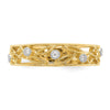 Gold Textured Diamond Floral Vine Ring