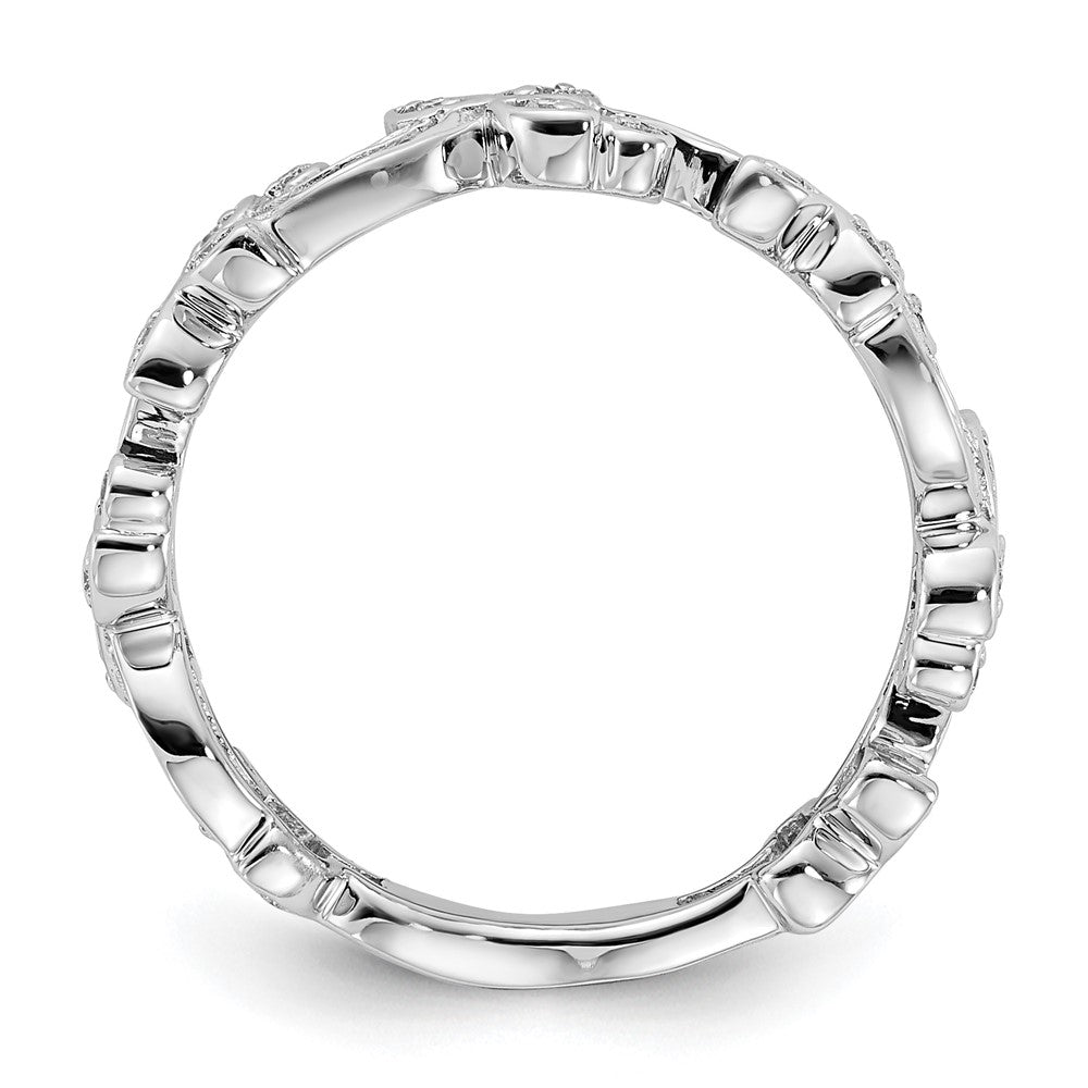 Gold Polished Diamond Flower Rings