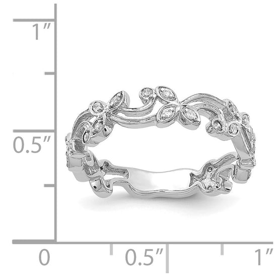 Gold Polished Diamond Flower Rings
