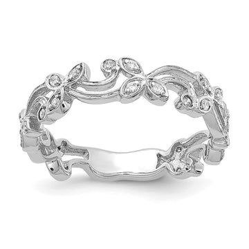 Gold Polished Diamond Flower Rings