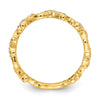 Gold Polished Diamond Flower Rings