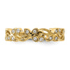 Gold Polished Diamond Flower Rings