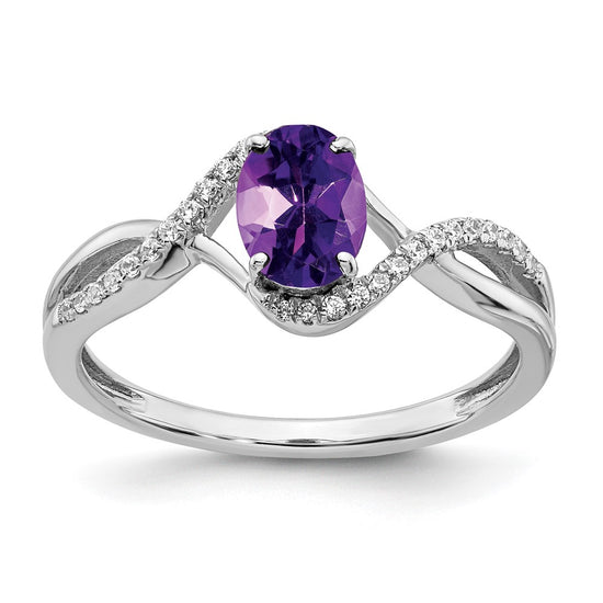 Oval Gemstone and Diamond Twist Rings