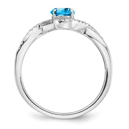 Oval Gemstone and Diamond Twist Rings