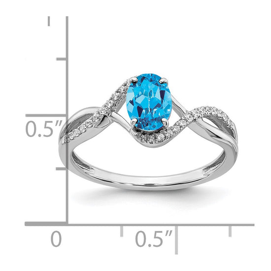 Oval Gemstone and Diamond Twist Rings