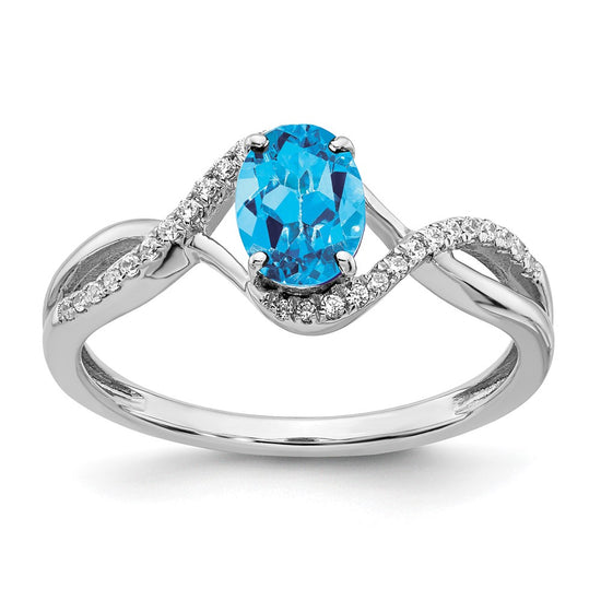Oval Gemstone and Diamond Twist Rings