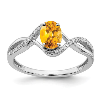 Oval Gemstone and Diamond Twist Rings
