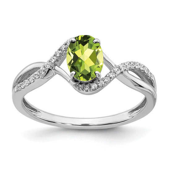 Oval Gemstone and Diamond Twist Rings