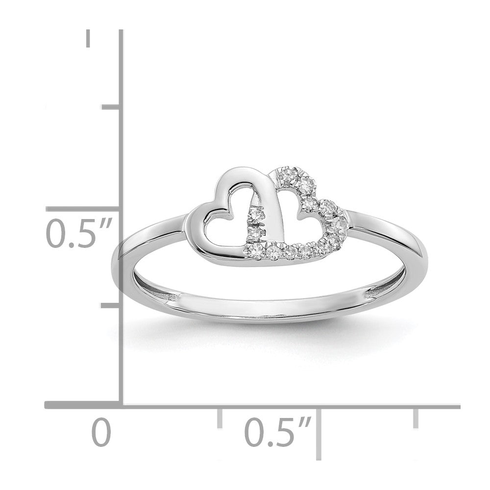 Diamond Double Heart Rings