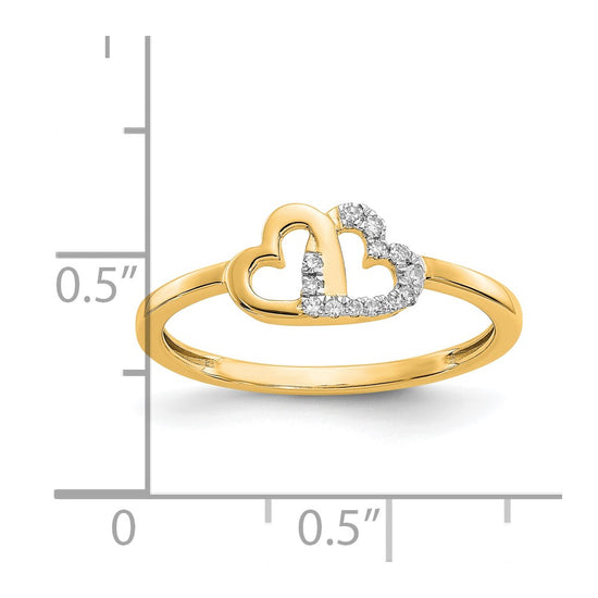 Diamond Double Heart Rings