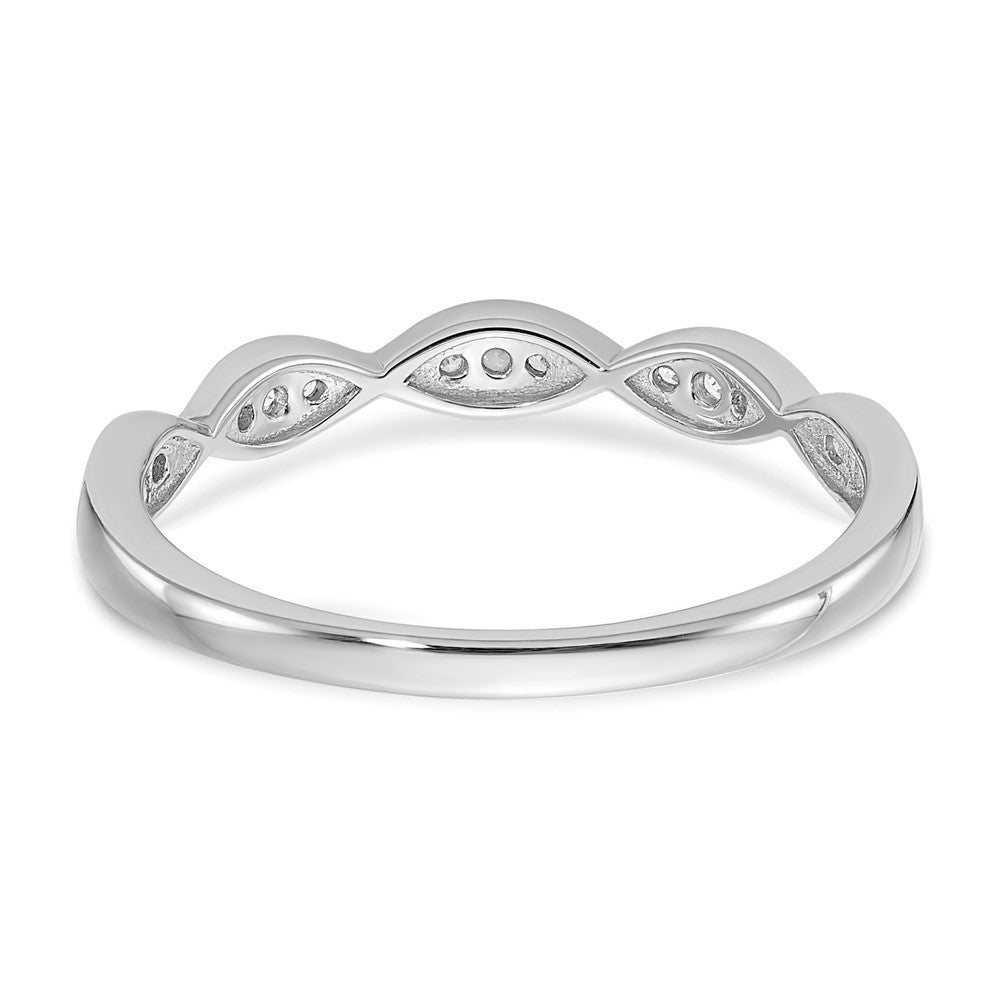 14k White Gold Criss-Cross 1/15 carat Diamond Complete Wedding Band