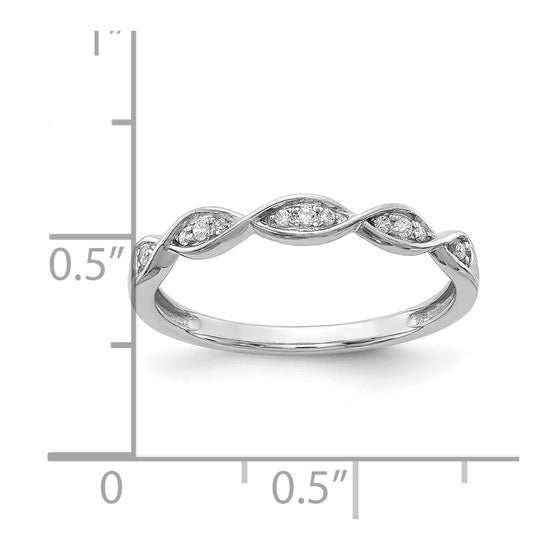 14k White Gold Criss-Cross 1/15 carat Diamond Complete Wedding Band