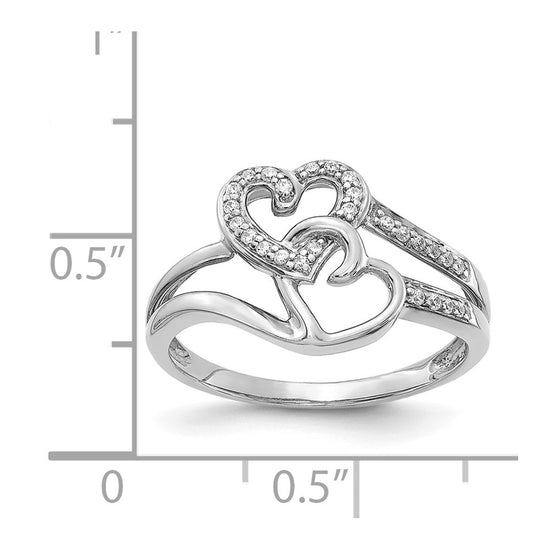 Gold Polished Diamond Heart Rings