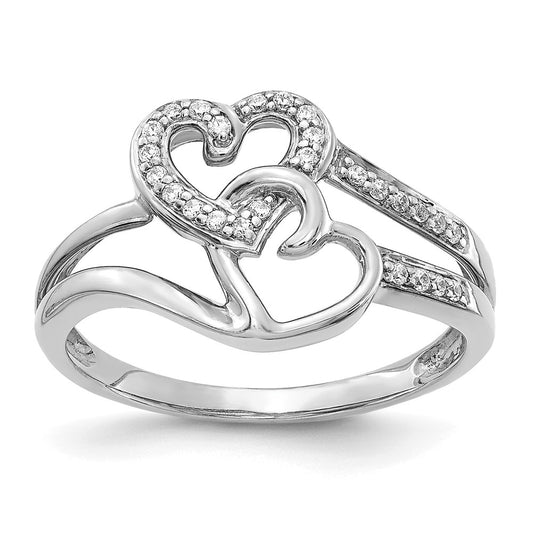 Gold Polished Diamond Heart Rings