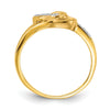 Gold Polished Diamond Heart Rings