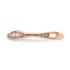 14k Rose Gold 1/8 carat Diamond Contoured Complete Wedding Band