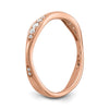 14k Rose Gold 1/8 carat Diamond Contoured Complete Wedding Band