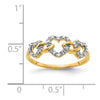 14k Diamond Triple Heart Ring
