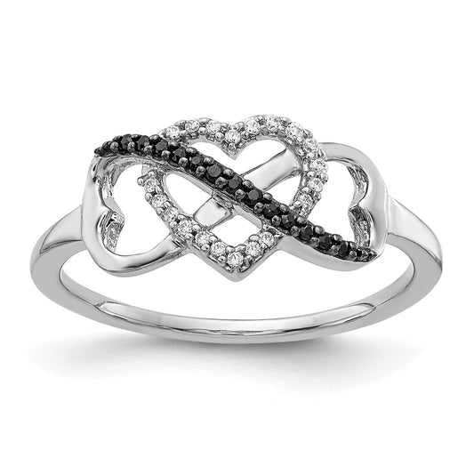 Gold Diamond Infinity Heart Rings